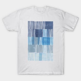 Modernist Block Gradient in Blue T-Shirt